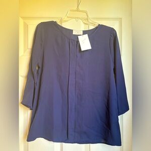 Navy blue top with detail down front